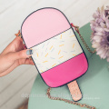 bag 2017 handbag chain girls ice cream pattern shoulder long strip bag